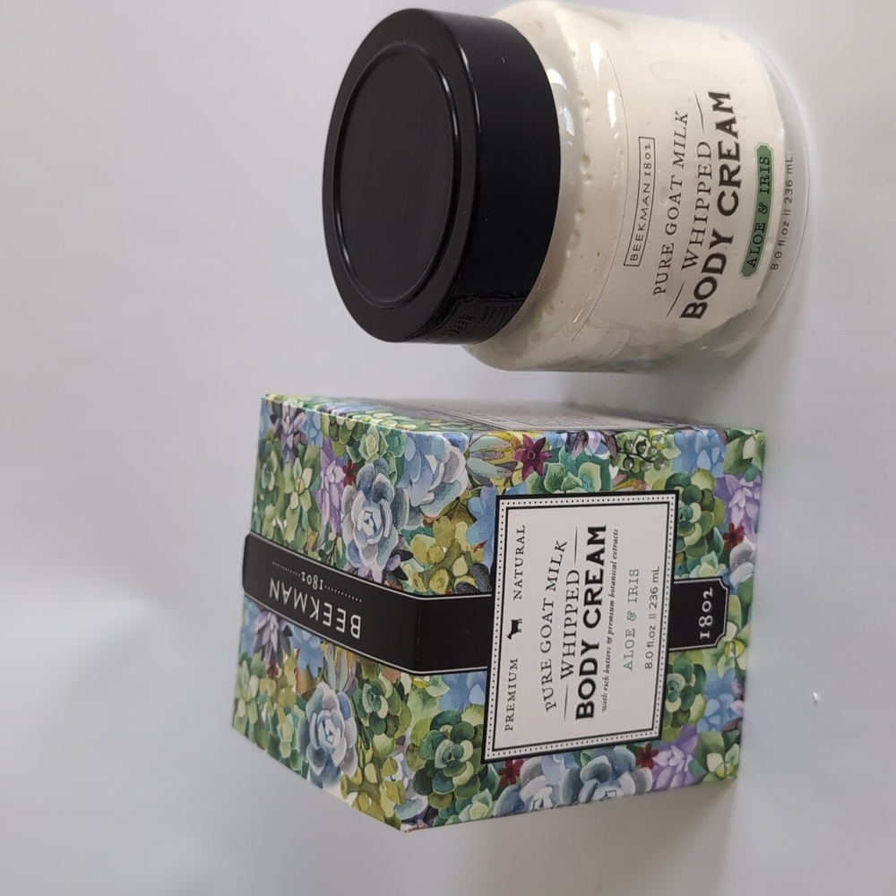 Beekman 1802 Goat Milk Whipped Body Cream, Aloe and Iris Scent 8 oz